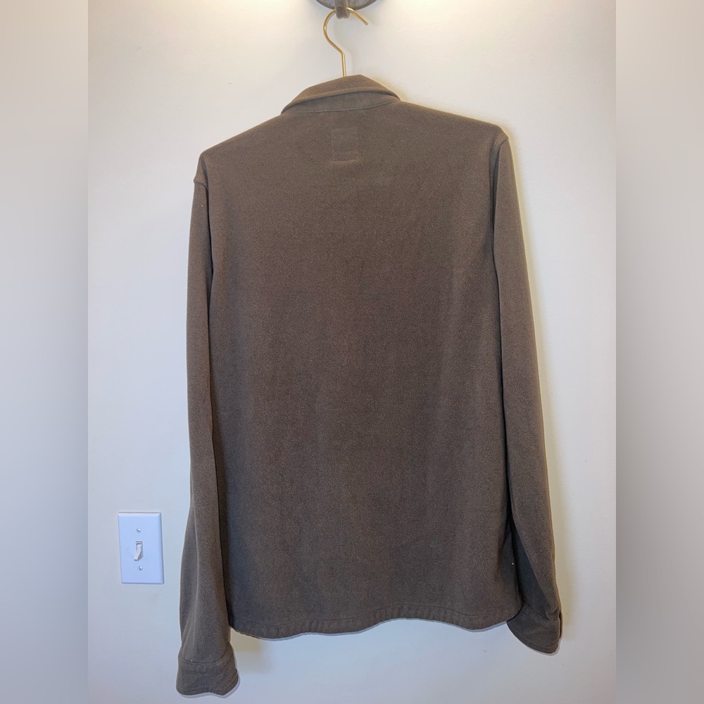 Vuori Men’s Fleece Shirt Jacket Button Up Taupe Brown Size Small EUC - Picture 2 of 13